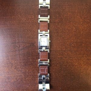 Fossil watch with brown leather band